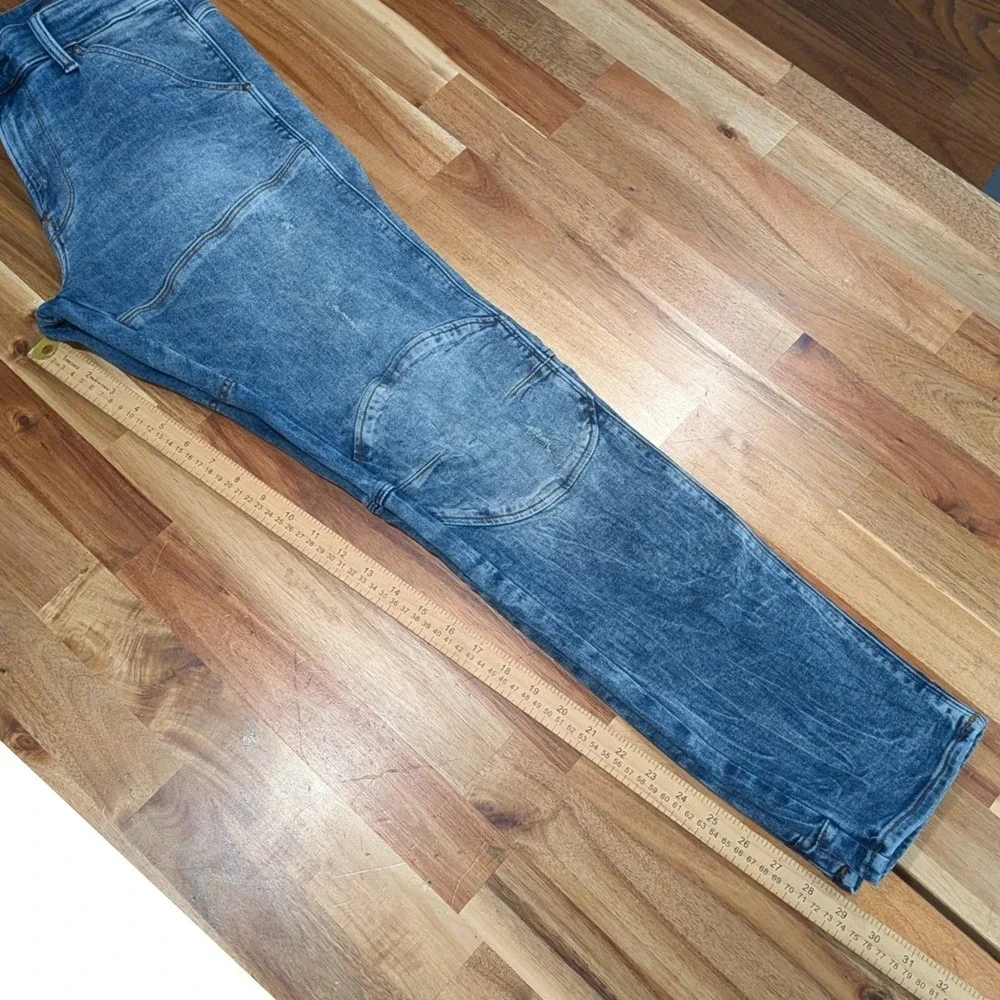 G-Star RAW Mens 5620 3D Skinny Jeans 32x30 Light Vintage Moto Biker Denim